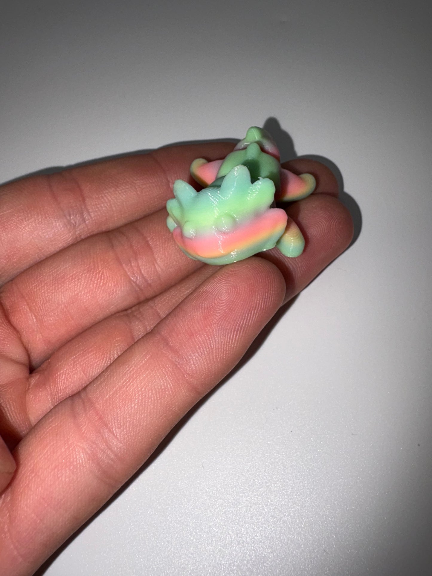 Small Glow In The Dark Axolotl (rainbow)