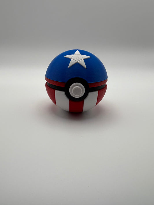 Captan America Themed Pokeball
