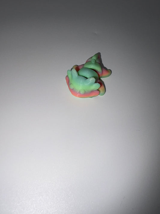 Small Glow In The Dark Axolotl (rainbow)