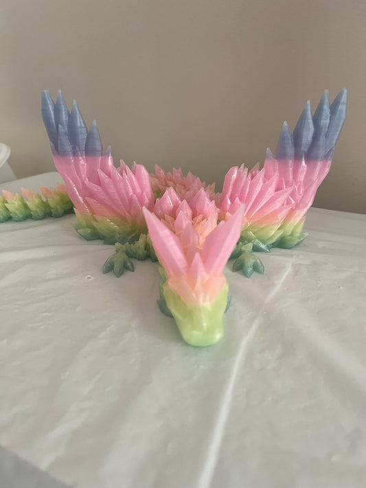 Rainbow Glow In The Dark Winged Crystal Dragon