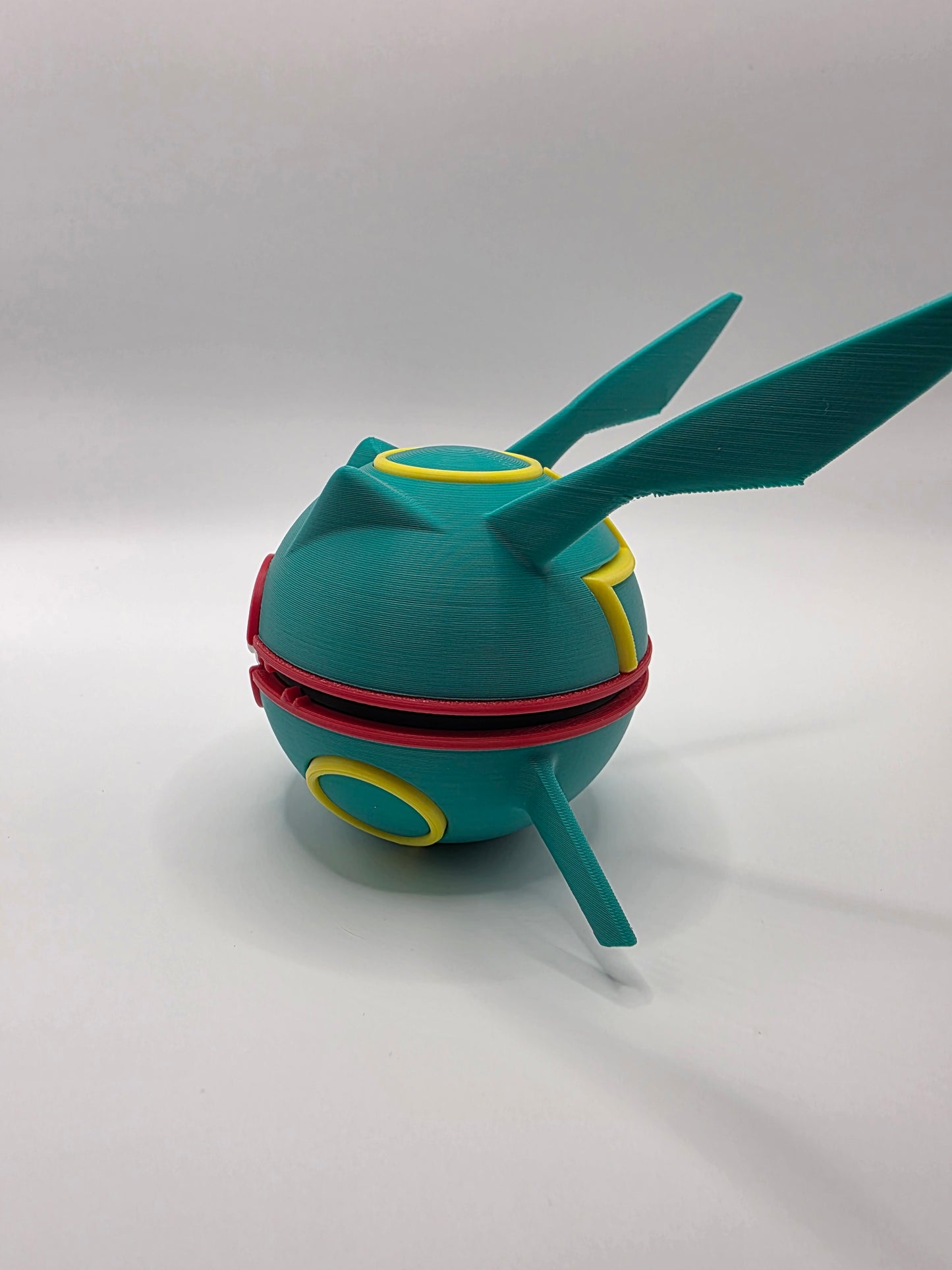 Rayquaza themed pokeball w/clicker