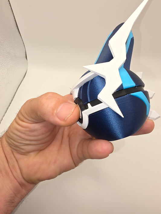 Dialga Themed Pokeball with built-in clicker.