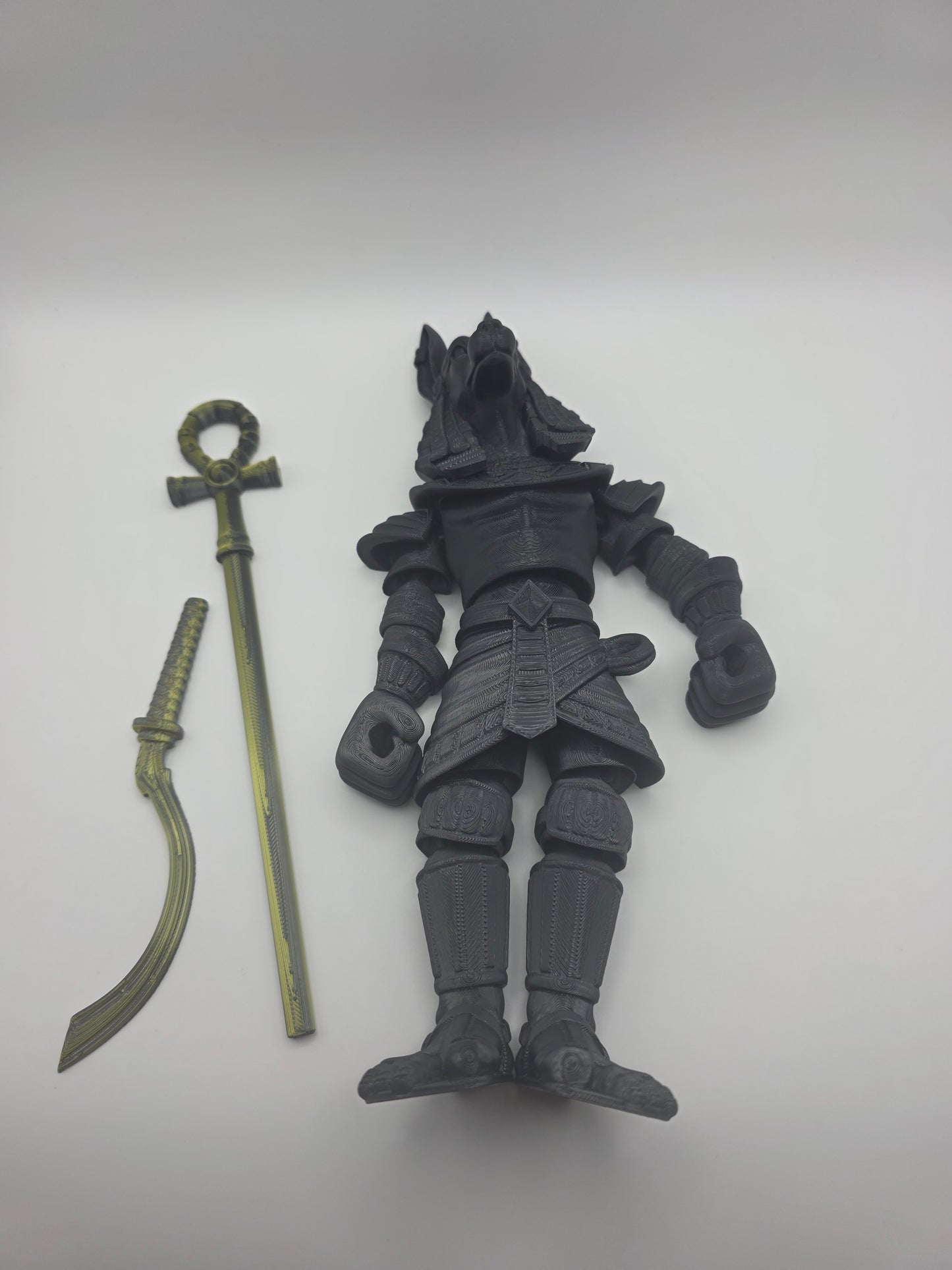 Large black Anubus with removable weapons
