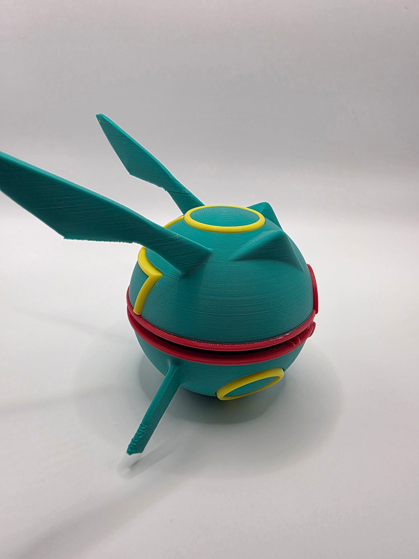 Rayquaza themed pokeball w/clicker