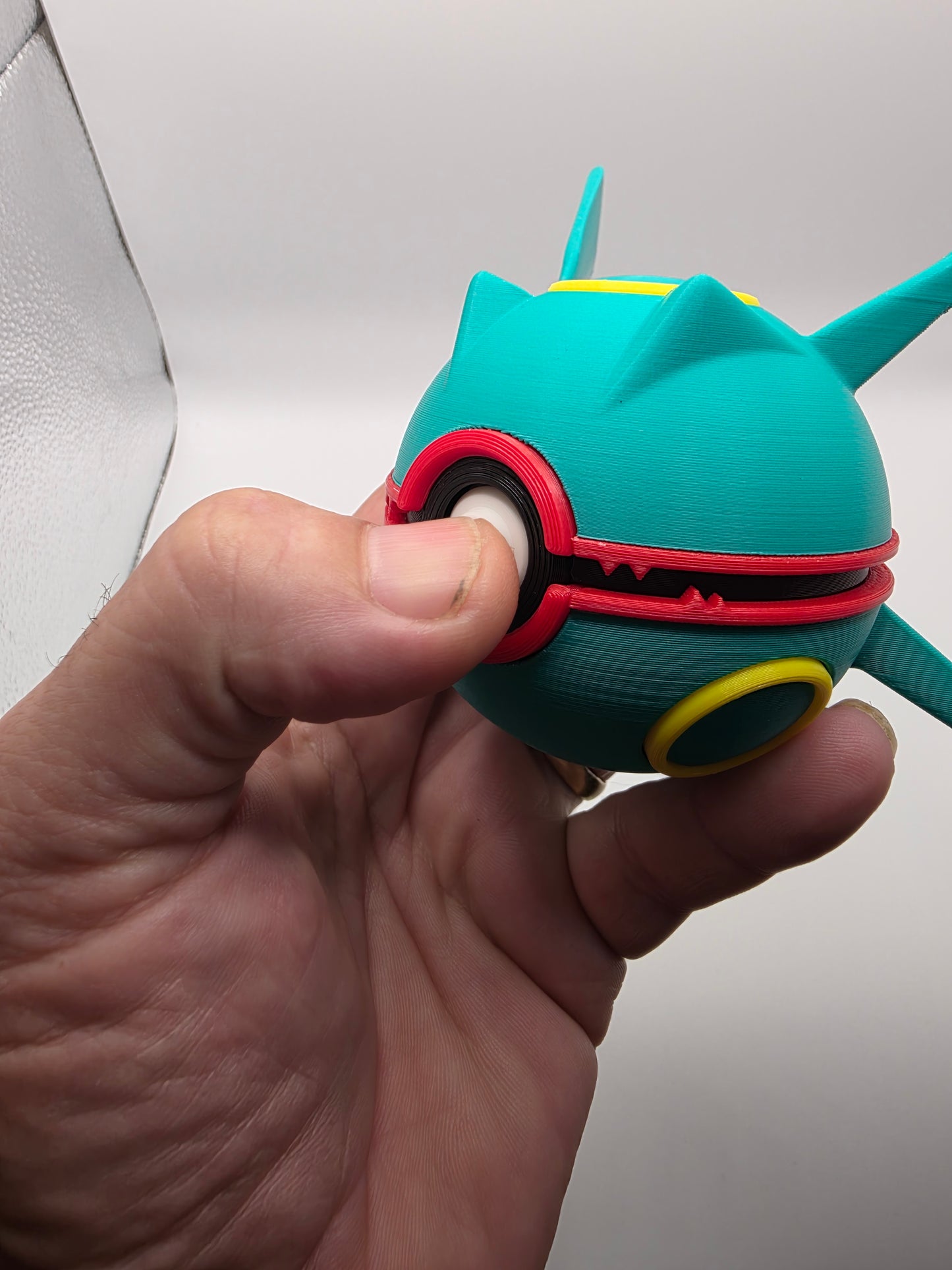 Rayquaza themed pokeball w/clicker