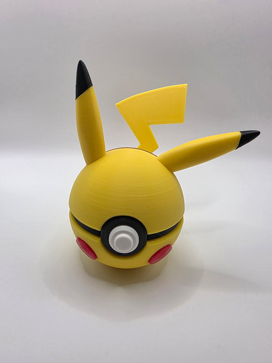 Pikachu themed pokeball v3 w/clicker