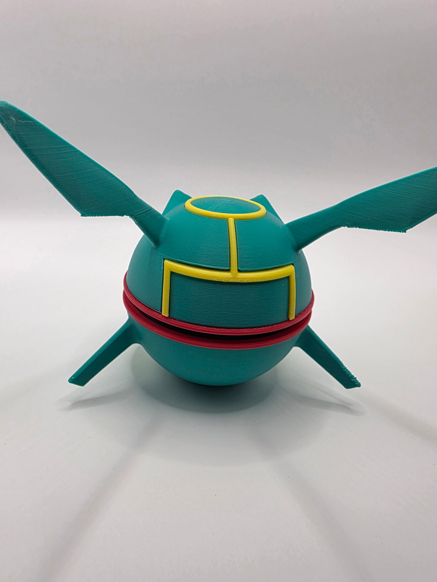Rayquaza themed pokeball w/clicker